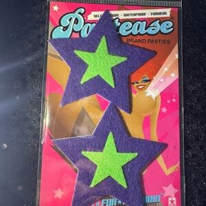 Pastease Star Pasties Purple and Green nipple covers